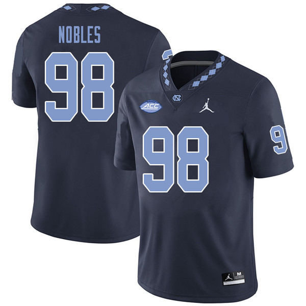 Jordan Brand Men #98 Alex Nobles North Carolina Tar Heels College Football Jerseys Sale-Navy